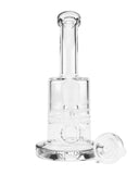 Bent Neck Honeycomb Perc Glass Water Pipe w/ Thick Base | 7in Tall - 14mm Bowl - Assorted