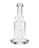 Bent Neck Honeycomb Perc Glass Water Pipe w/ Thick Base | 7in Tall - 14mm Bowl - Assorted