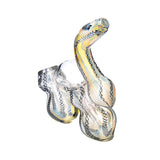 Double Chamber Ribboned & Gold Fumed Bubbler | 7in Tall