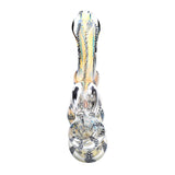 Double Chamber Ribboned & Gold Fumed Bubbler | 7in Tall