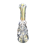 Double Chamber Ribboned & Gold Fumed Bubbler | 7in Tall