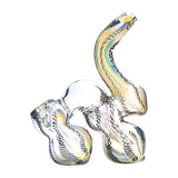 Double Chamber Ribboned & Gold Fumed Bubbler | 7in Tall