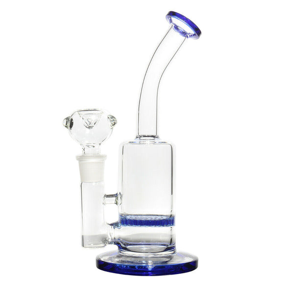 8 inch Water Pipe  Honeycomb Perc Glass with 14mm bowl